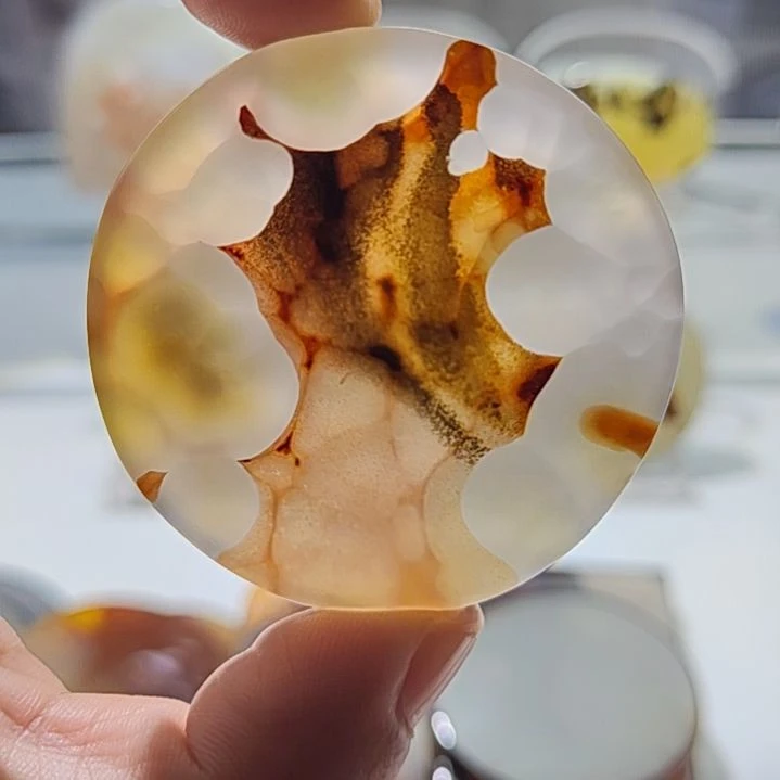 玛瑙/玉髓足铂镶嵌吊坠(不含链)49号