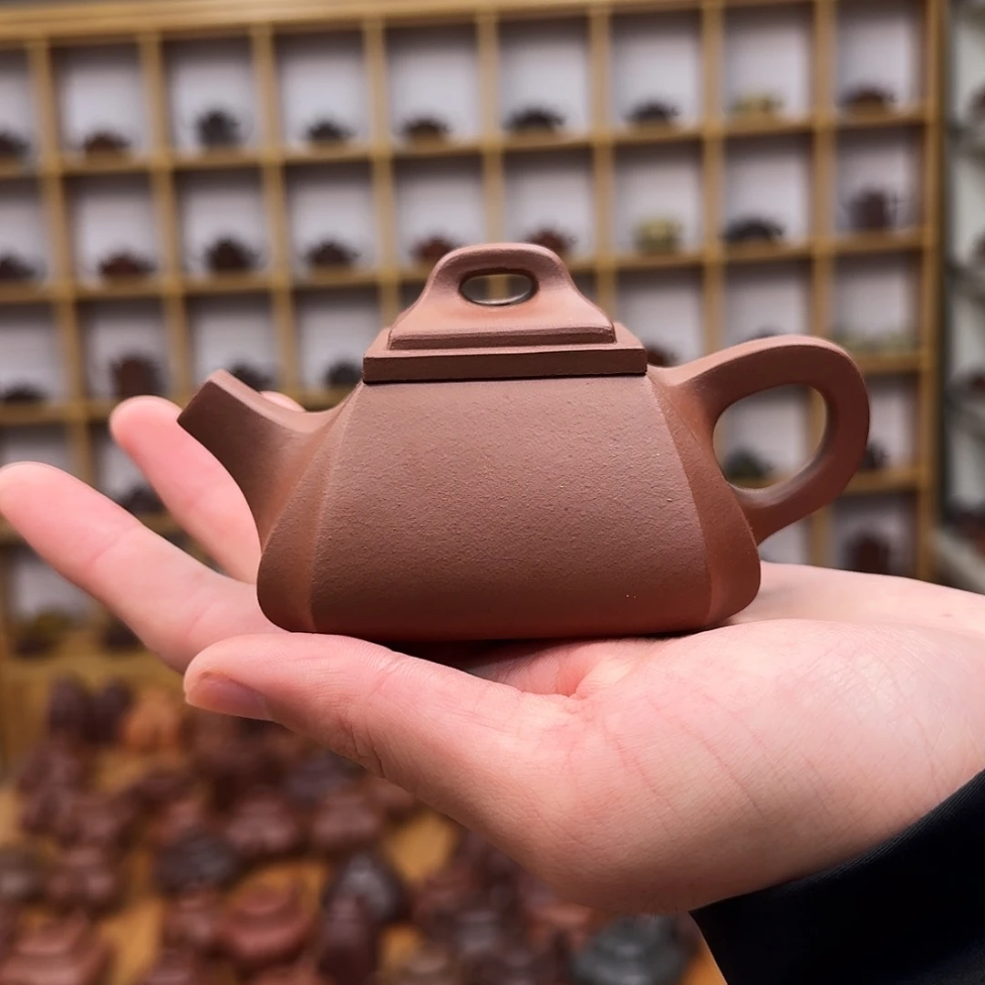 紫砂茶壶四方抽角石瓢160cc