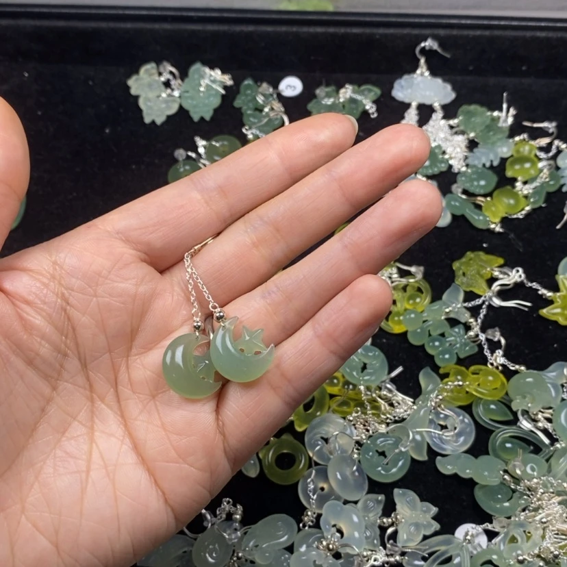 【闪购商品】蛇纹石玉挂件耳饰耳环项链未镶嵌沉**使