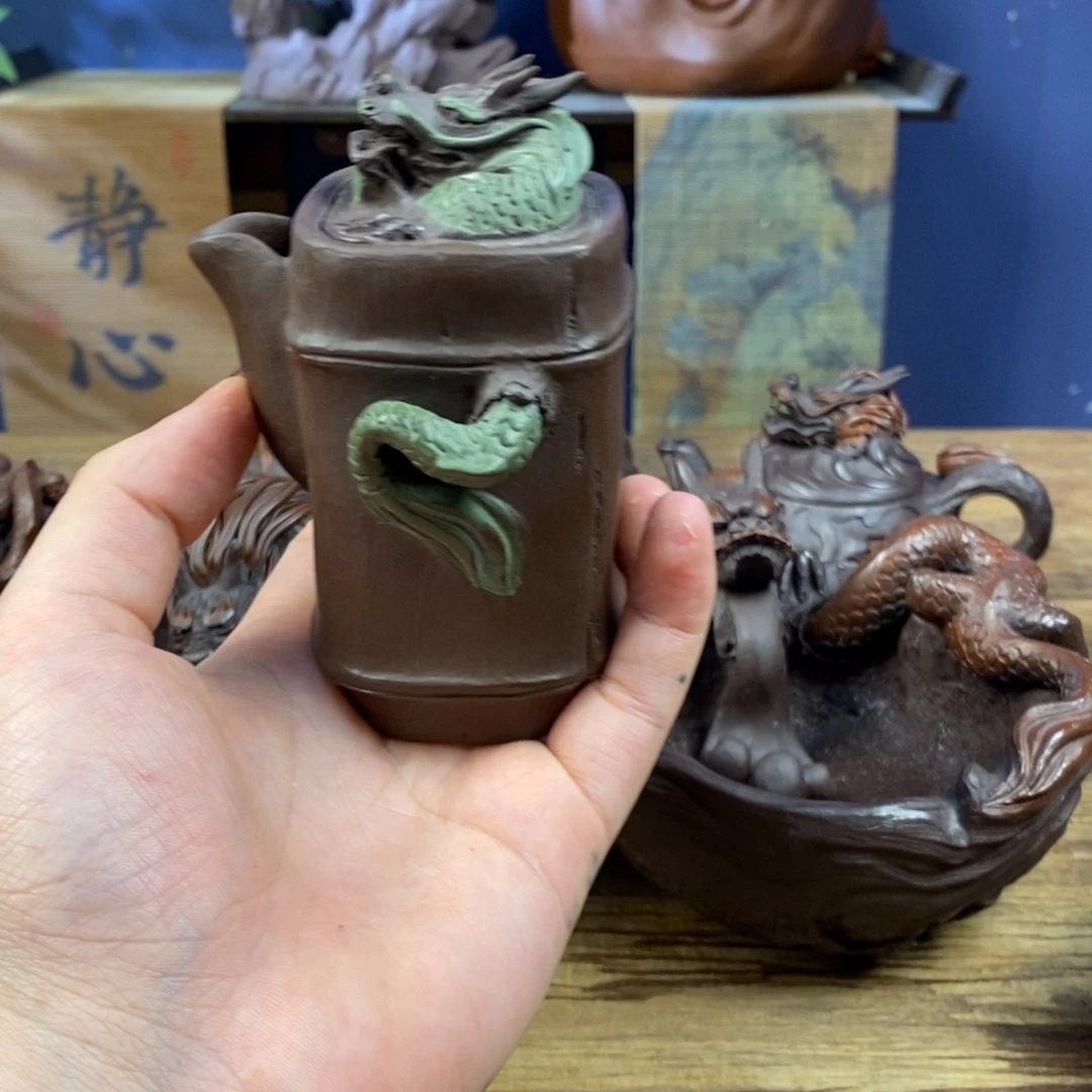 茶壶紫砂紫砂 四方游龙