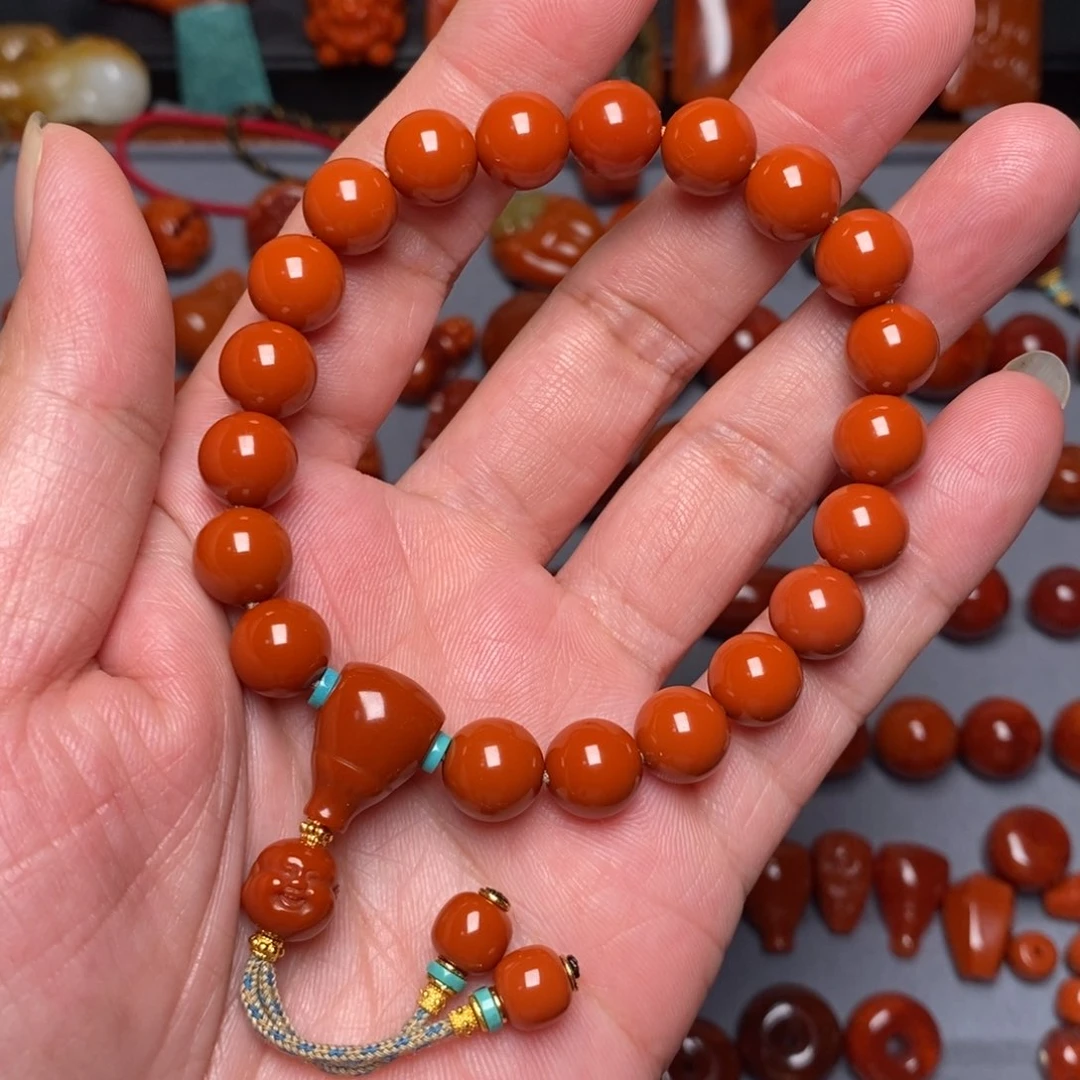 南红玛瑙纯色手串未镶嵌