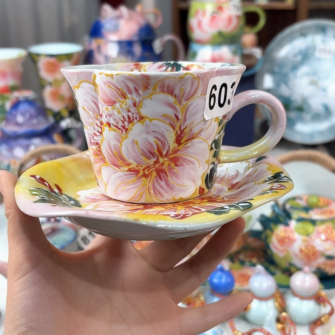 景德镇手绘高温釉下彩陶瓷茶具