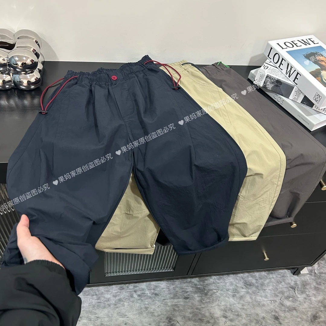 【春夏薄款纯棉休闲裤】儿童个性帅气百搭工装裤中大童宽松洋气长裤