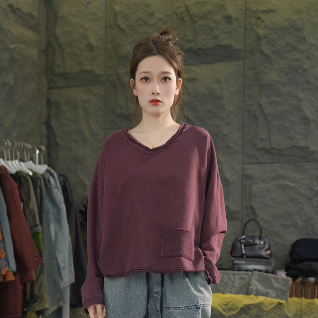 X53 春季新款卫衣慵懒风卫衣女宽松休闲长袖大版春秋卫衣