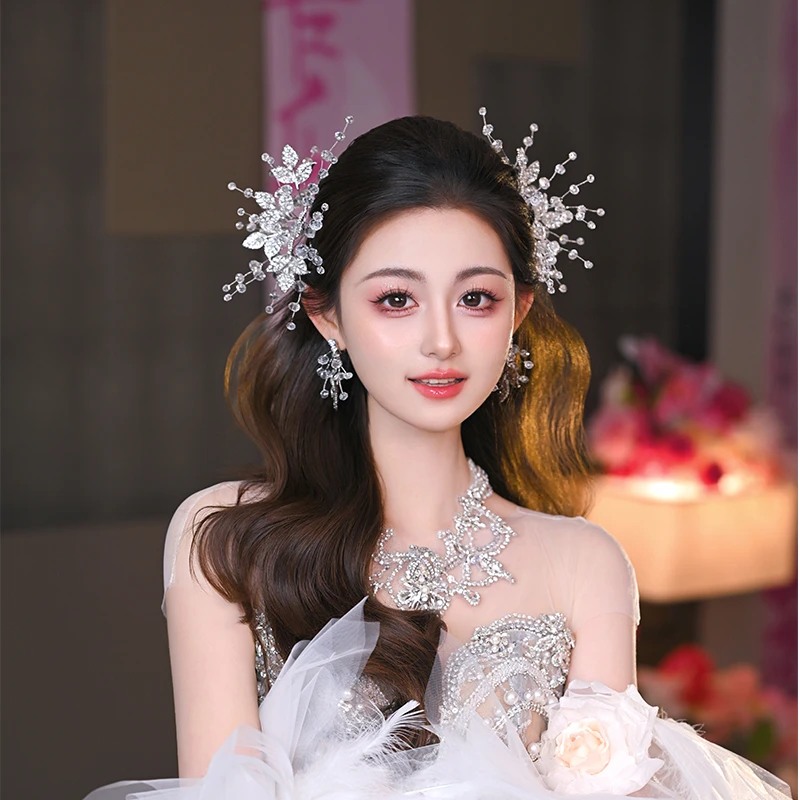 合金仿水晶婚庆饰品 喜看优选00919新娘头箍手工百搭水晶头饰配饰