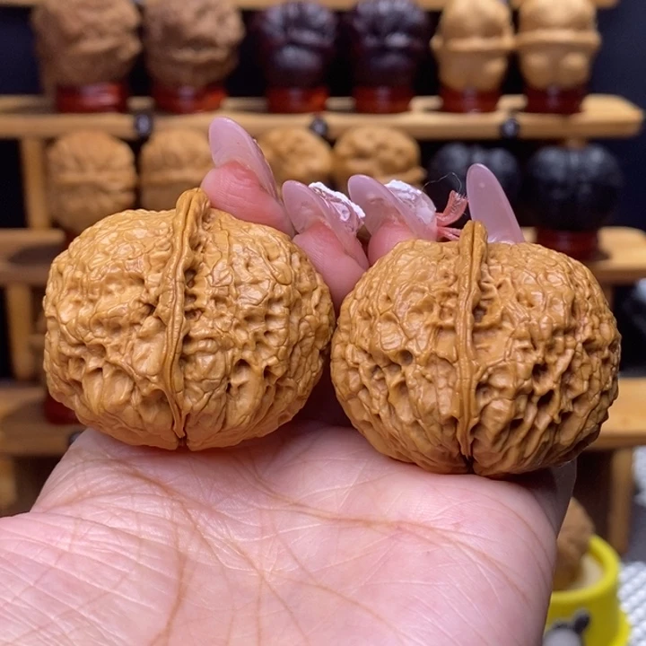 把件文玩核桃福虎元宝12号42尺