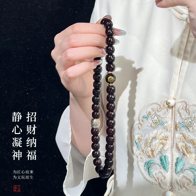 天然菩提根双圈男女溏心老料菩提根男女款式十二生肖佛珠念珠手持