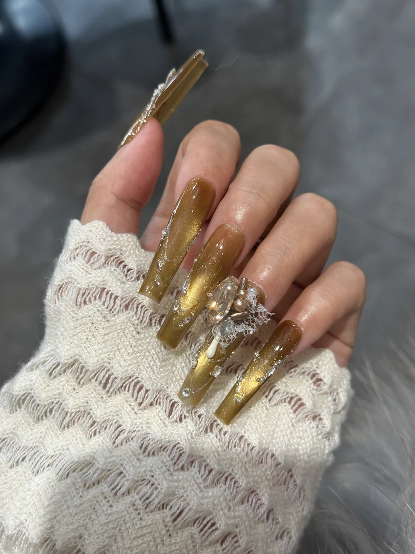 Less.nail"打牌包赢“高级显贵气质秋冬款纯手工穿戴甲【NO退NO换】