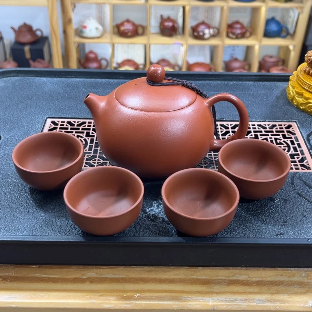 紫砂茶案胖西施（一壶四杯）