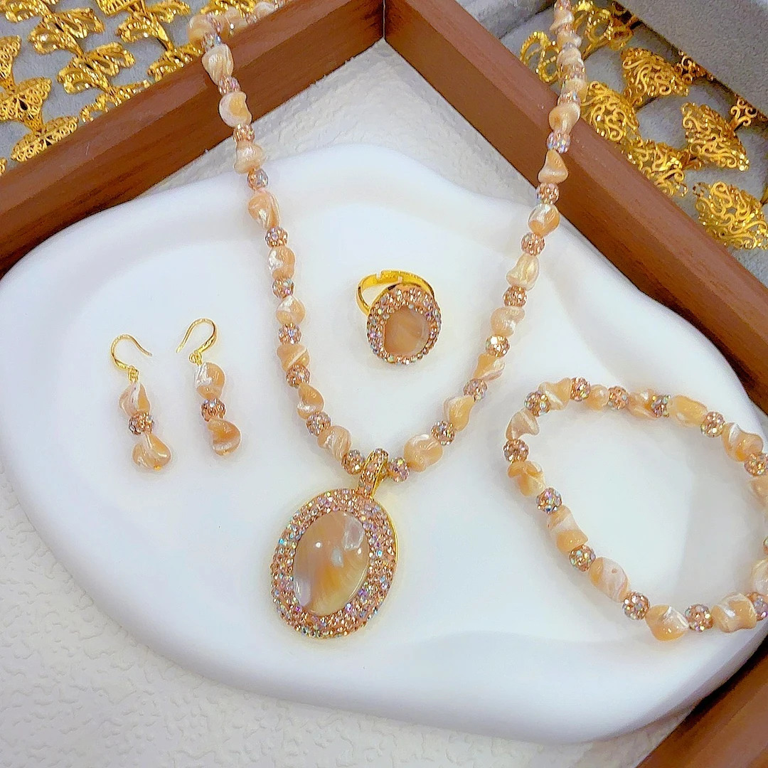 铜合金项链 新款四件套民族风流行首饰精美百塔女款完美