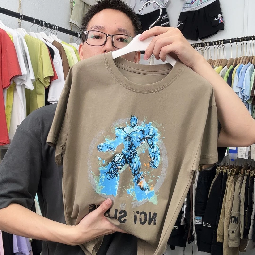 140码 机甲斗罗豆绿冰瓷棉T恤