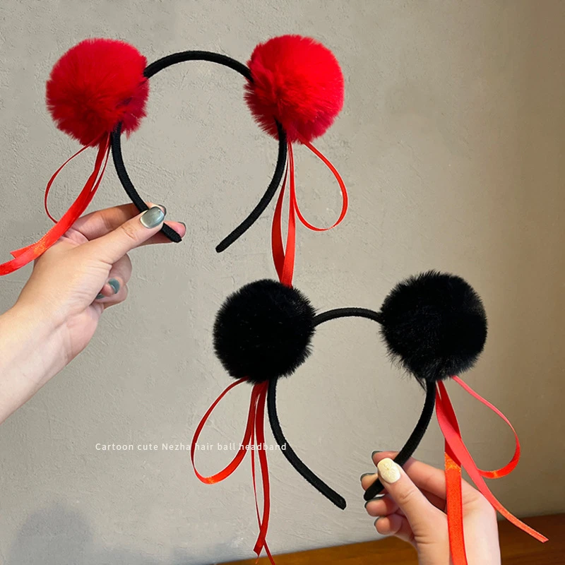 哪咤同款丸子头发箍儿童发卡哪吒之魔童闹海周边可爱cos发饰