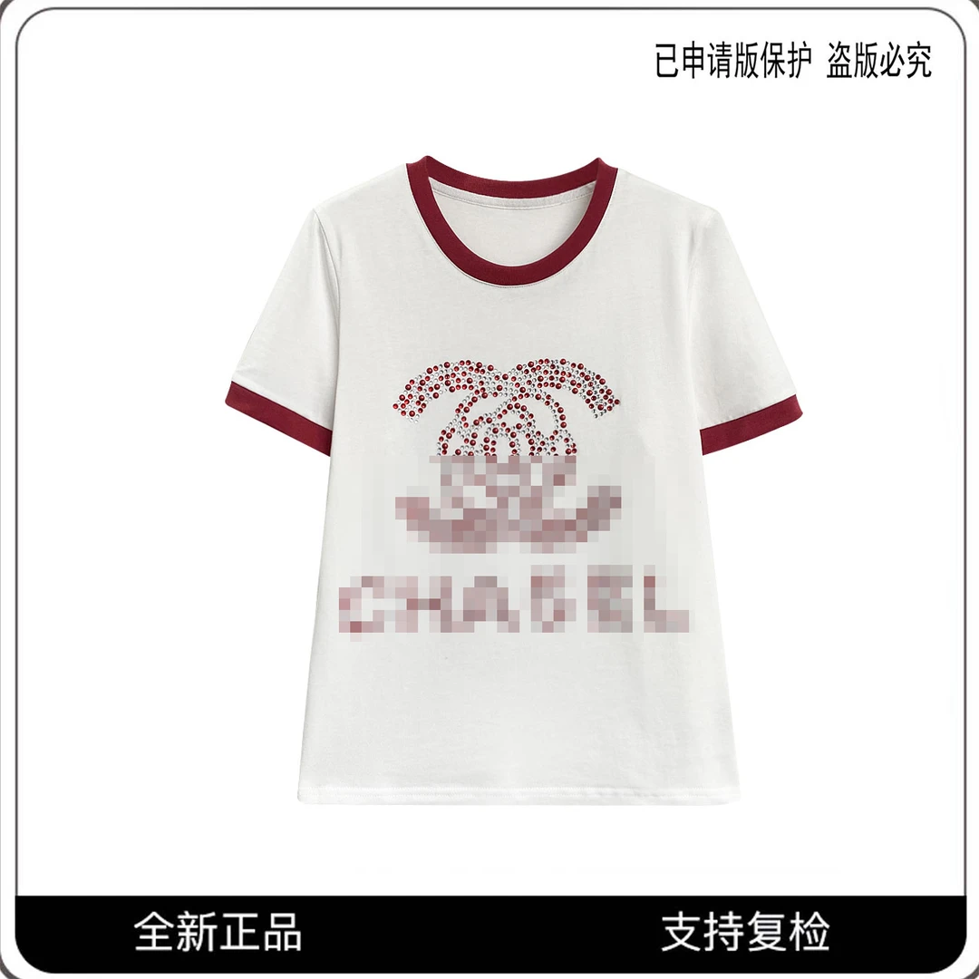 68050#CSIN轻奢时尚重工烫钻T恤衫2025夏百搭个性潮流上衣