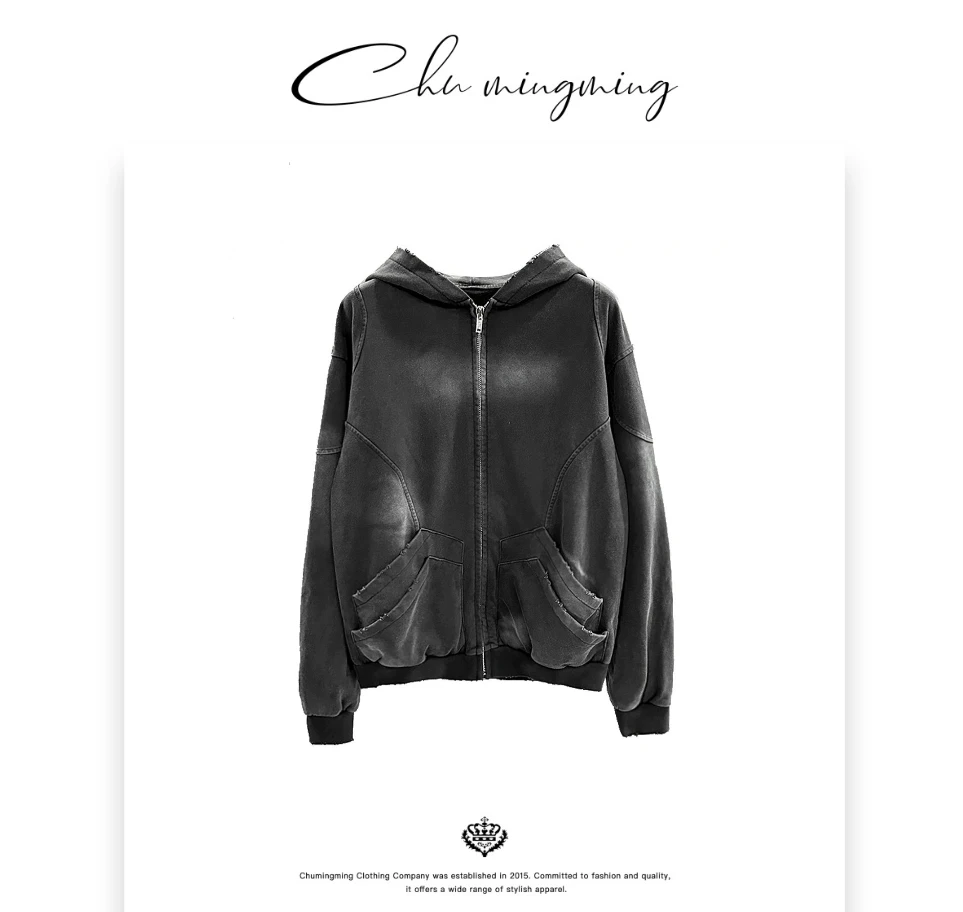 【CHU/2025SSNEW】原创设计渐变连帽拉链外套RO24147