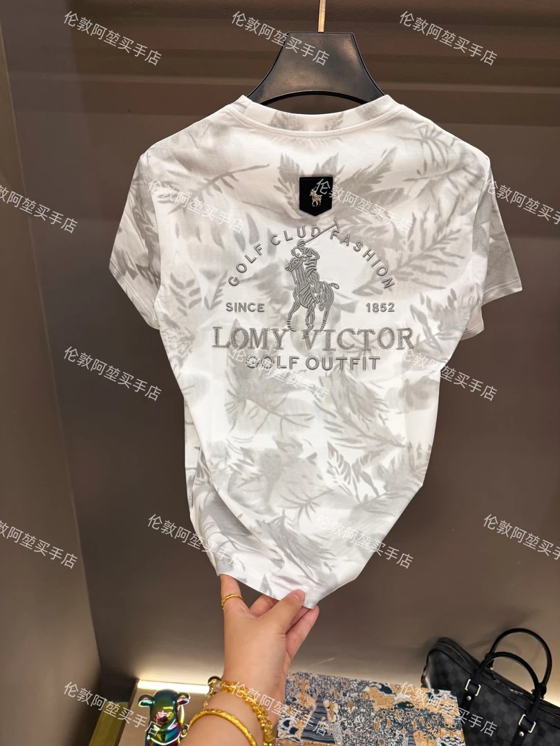 男士夏季新款轻奢休闲百搭修身时尚半袖K321