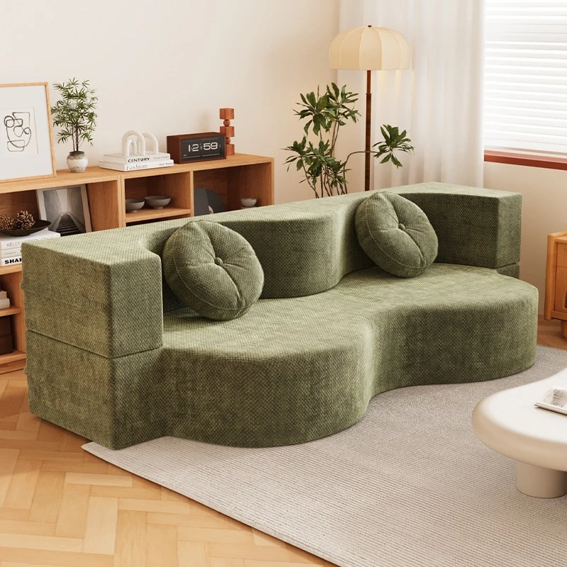 布艺压缩沙发床折叠新款一体成型小户型出租房客厅双人懒人榻榻米