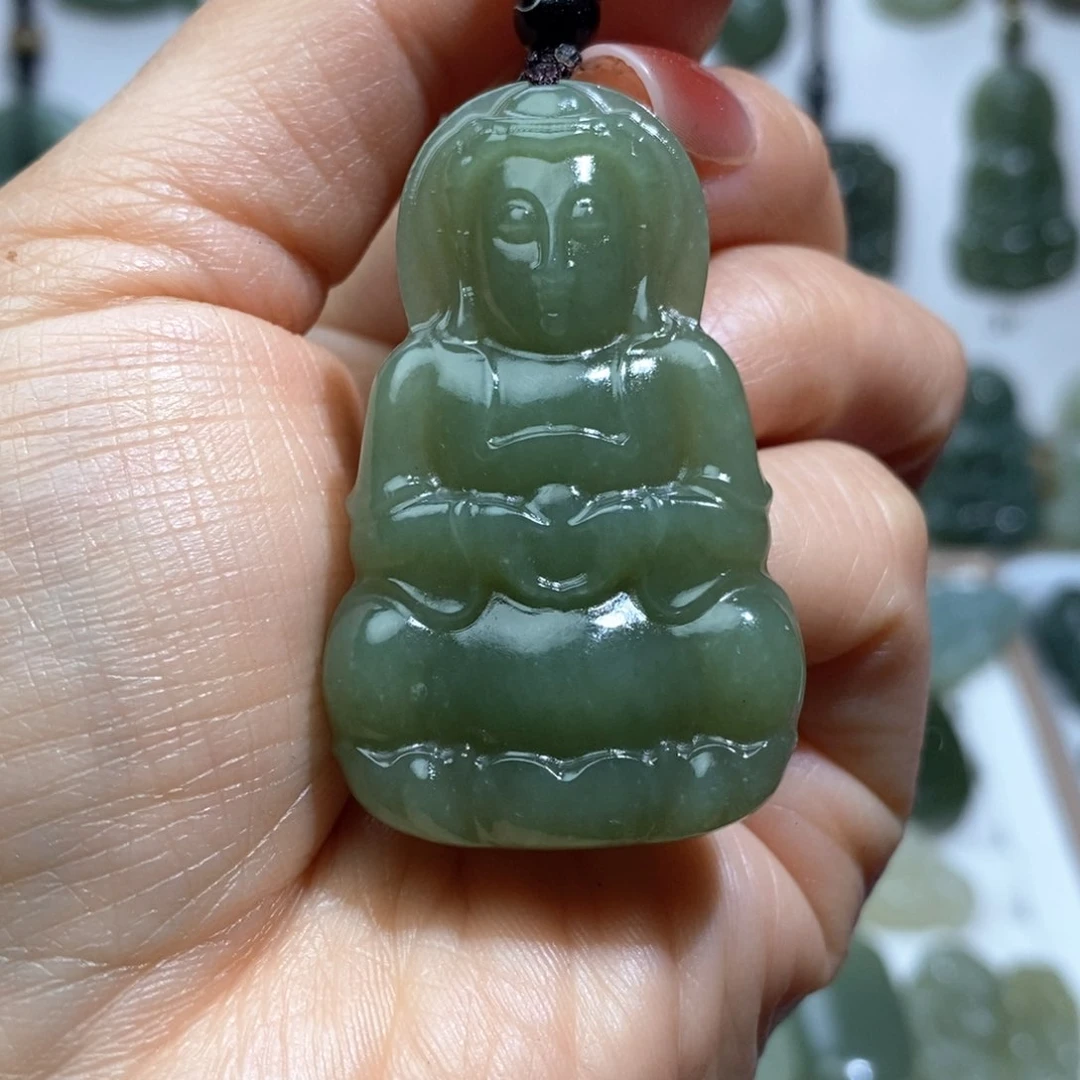 和田玉颈饰未镶嵌观音（微瑕）