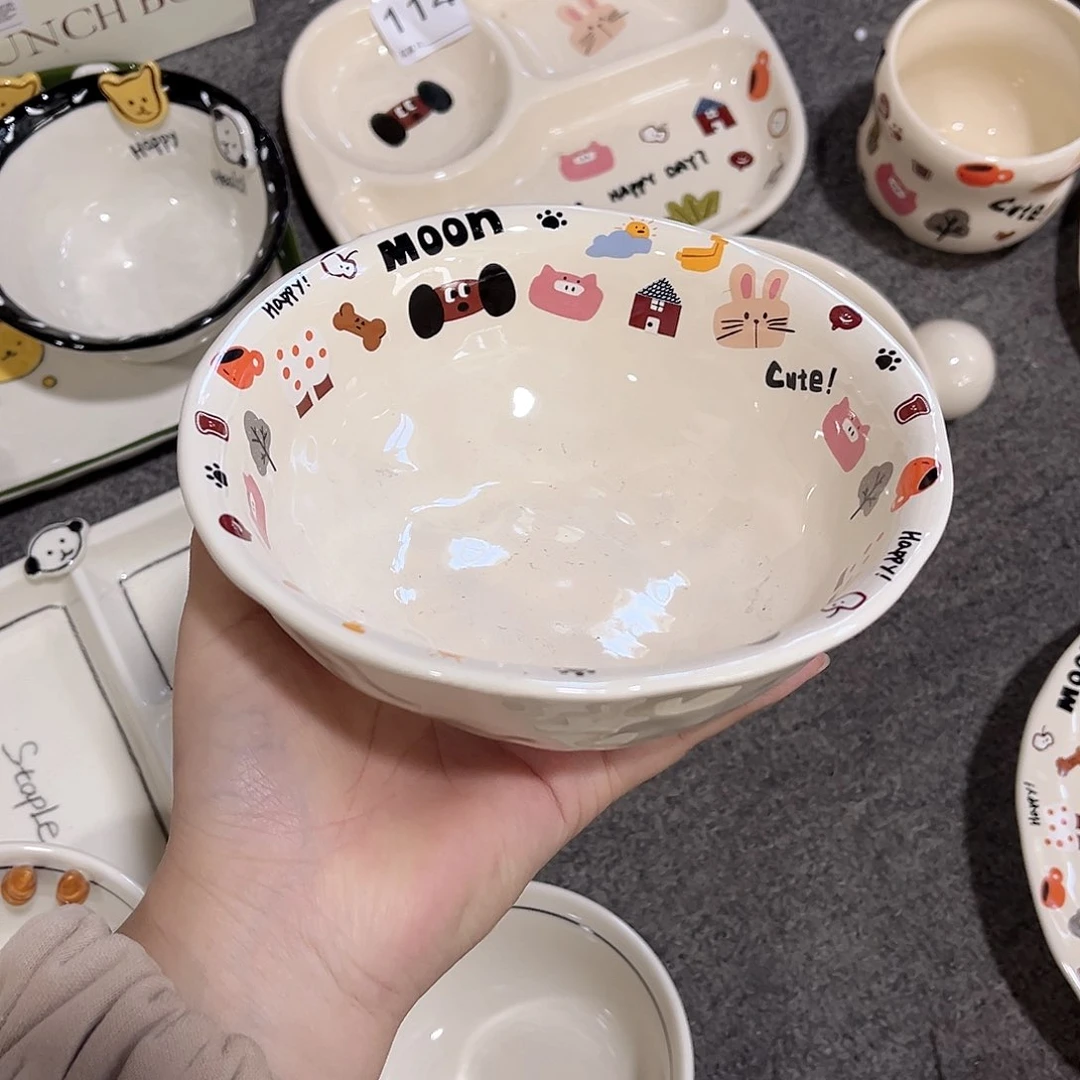 月亮小狗6寸陶瓷餐具