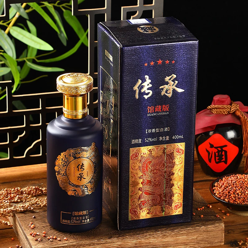 泊爵名仕《传承》馆藏版盒装52度400毫升浓香型白酒52度400