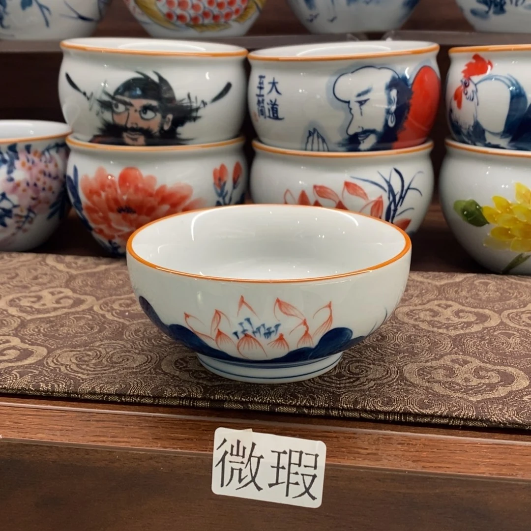 釉下彩老陶泥手工绘制