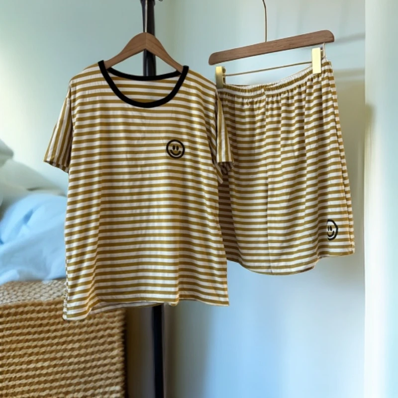 （混款5-7分裤套装）男女士款居家睡衣短袖套装偶有瑕疵介意勿拍