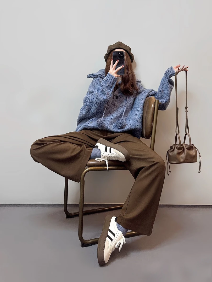 现 秋冬加厚小个子氛围感  气质套装  外套