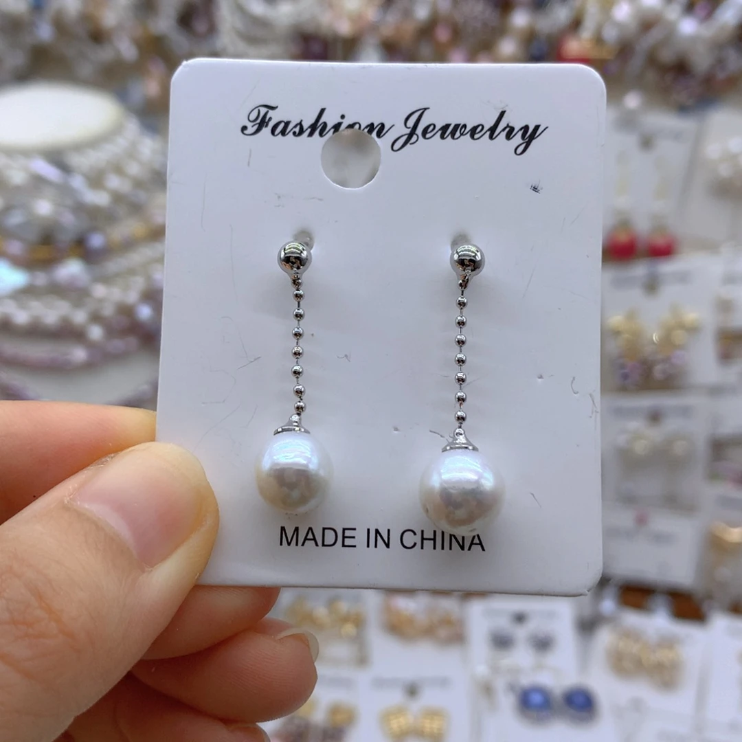 合金淡水珍珠耳饰