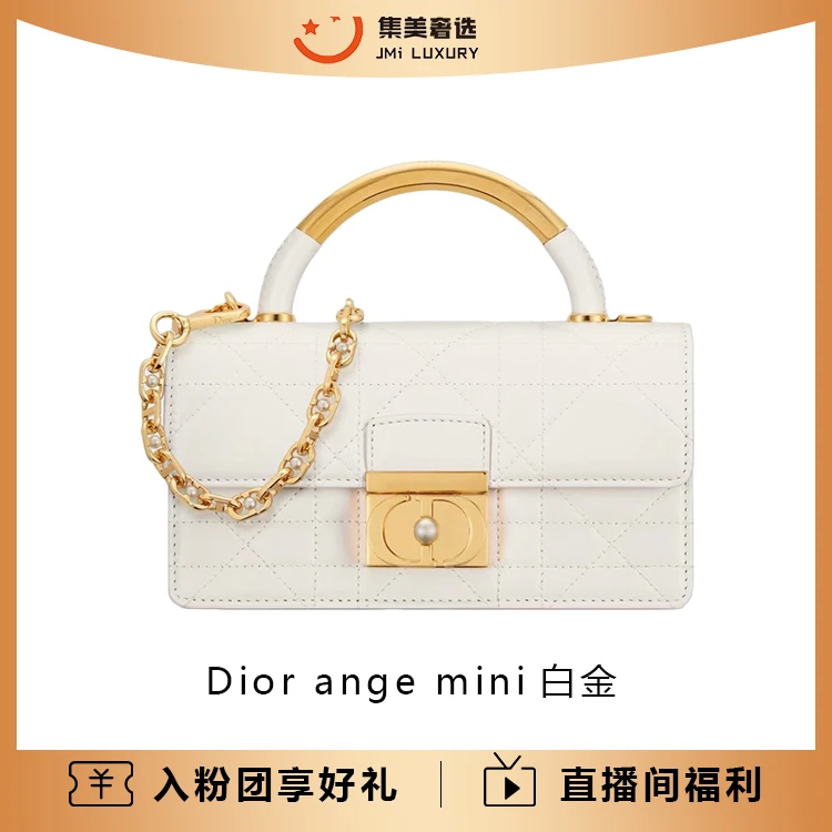 99新 DIOR/迪奥 Dior ange mini白金金属手柄百搭包/AM8324代卖