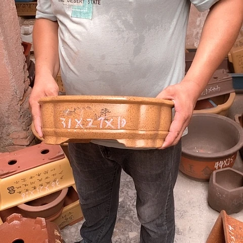 紫砂花盆手工艺品