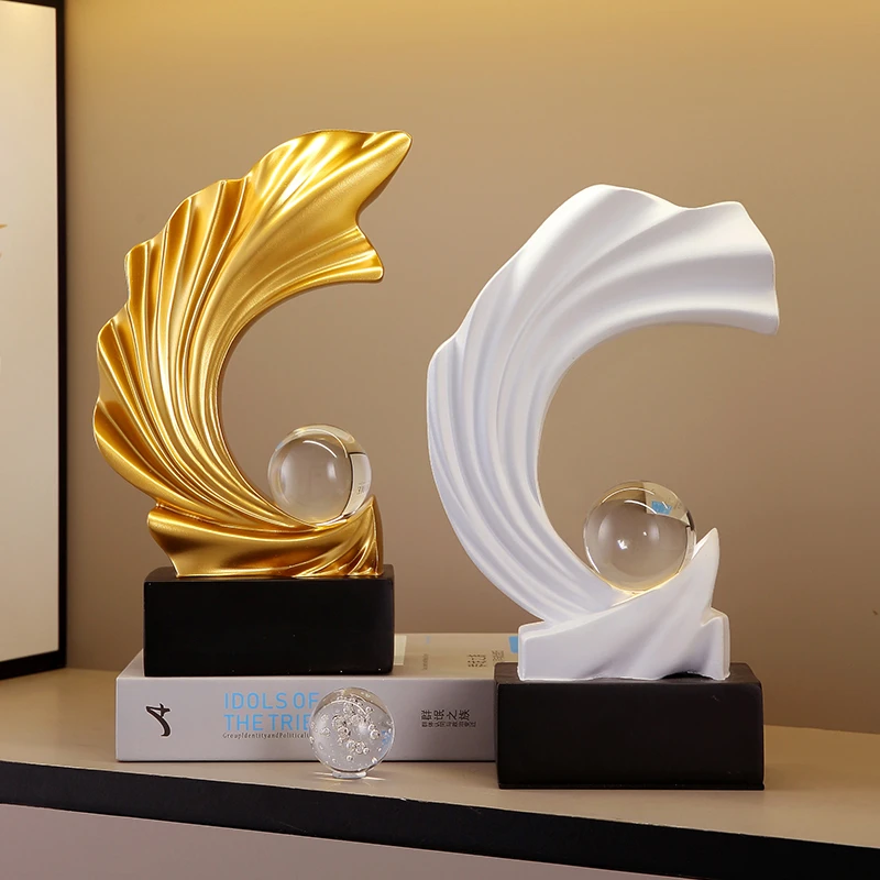 轻奢风生水起摆件高档创意家居装饰客厅玄关酒柜办公室摆设工艺品