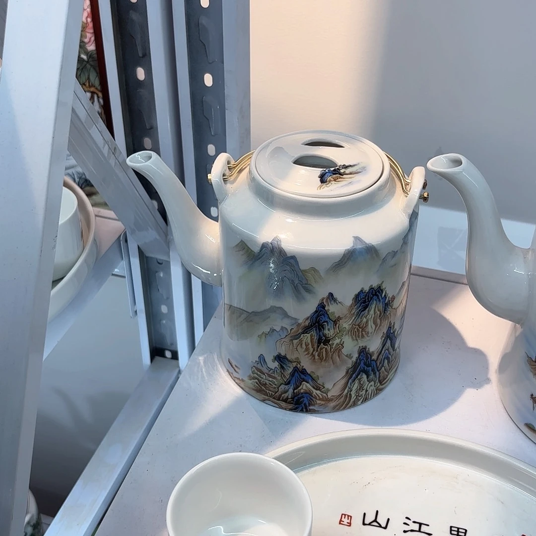 壶千里江山图三斤➕提梁