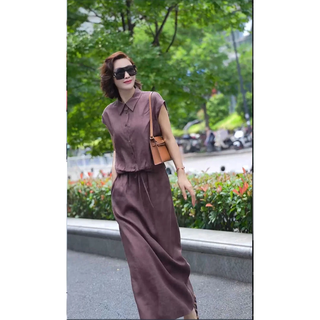 【亚麻套】NR98162显瘦气质复古纯色中国风时尚套装夏季休闲洋气