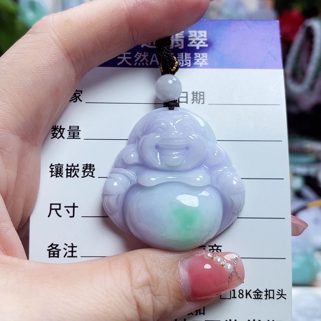 翡翠未镶嵌颈饰佛公13