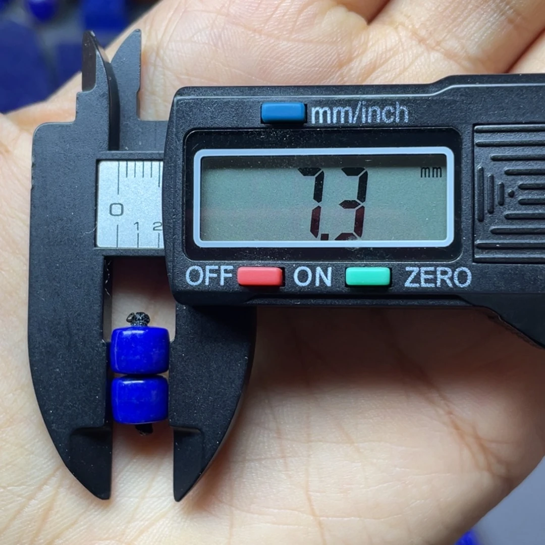 青金石未镶嵌7×5mm直切对珠配饰