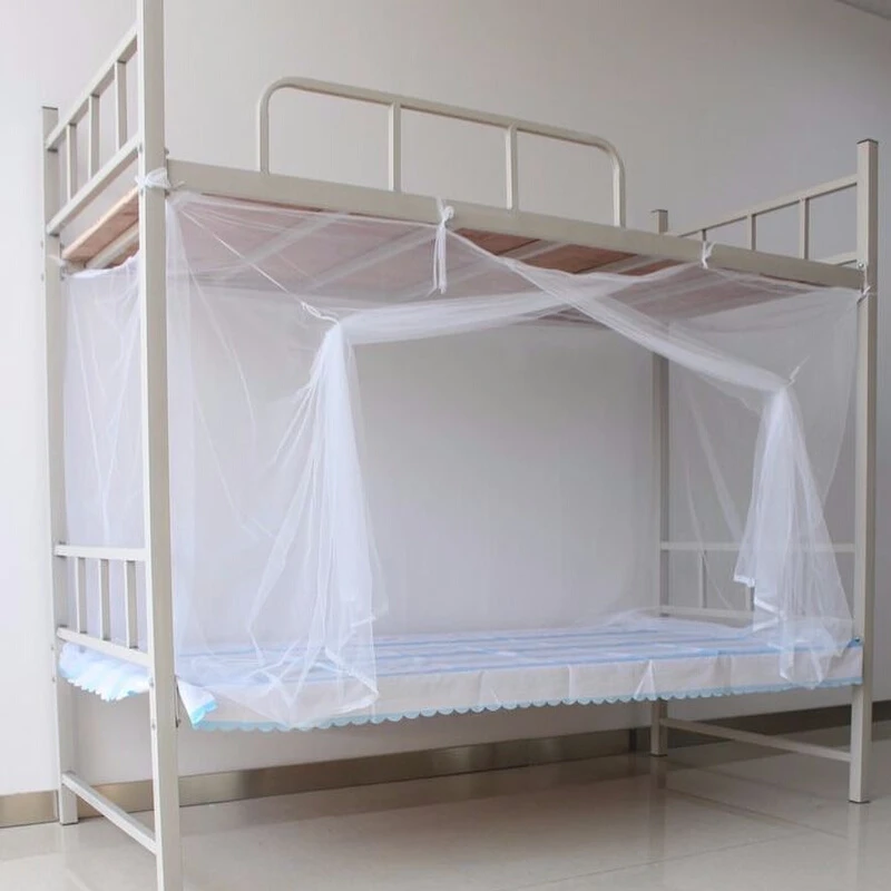 学生宿舍蚊帐上铺下铺防蚊寝室单人床单开门纹帐老式方顶加密帐子