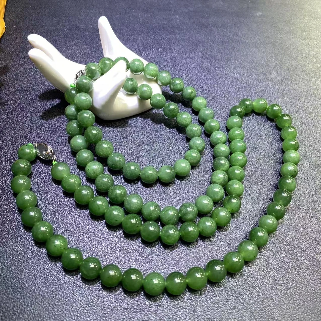 H4810卡10左右-和田玉碧玉观项链-多样性发其一