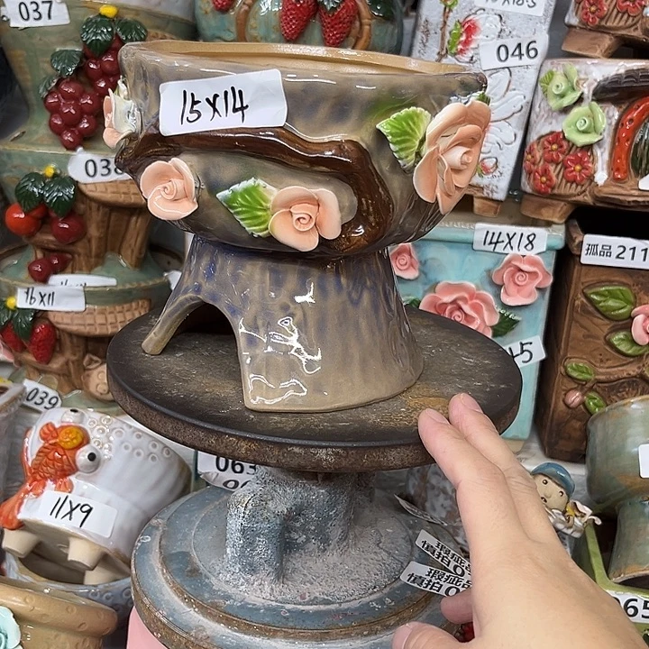 紫砂花盆粗陶材质多肉花盆