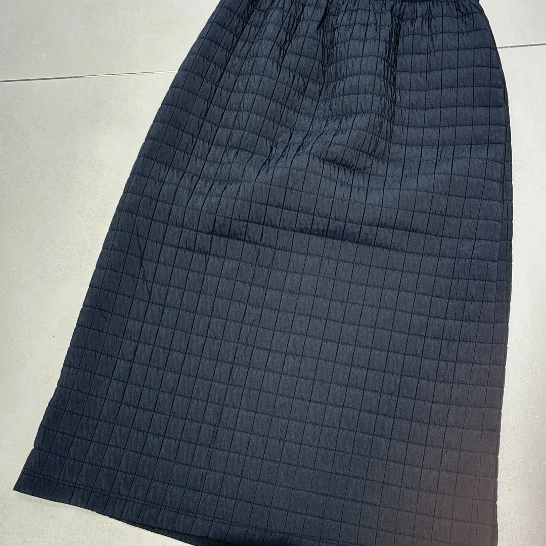 chalan 新款时尚百搭舒适休闲菱格棉裙H24C0252