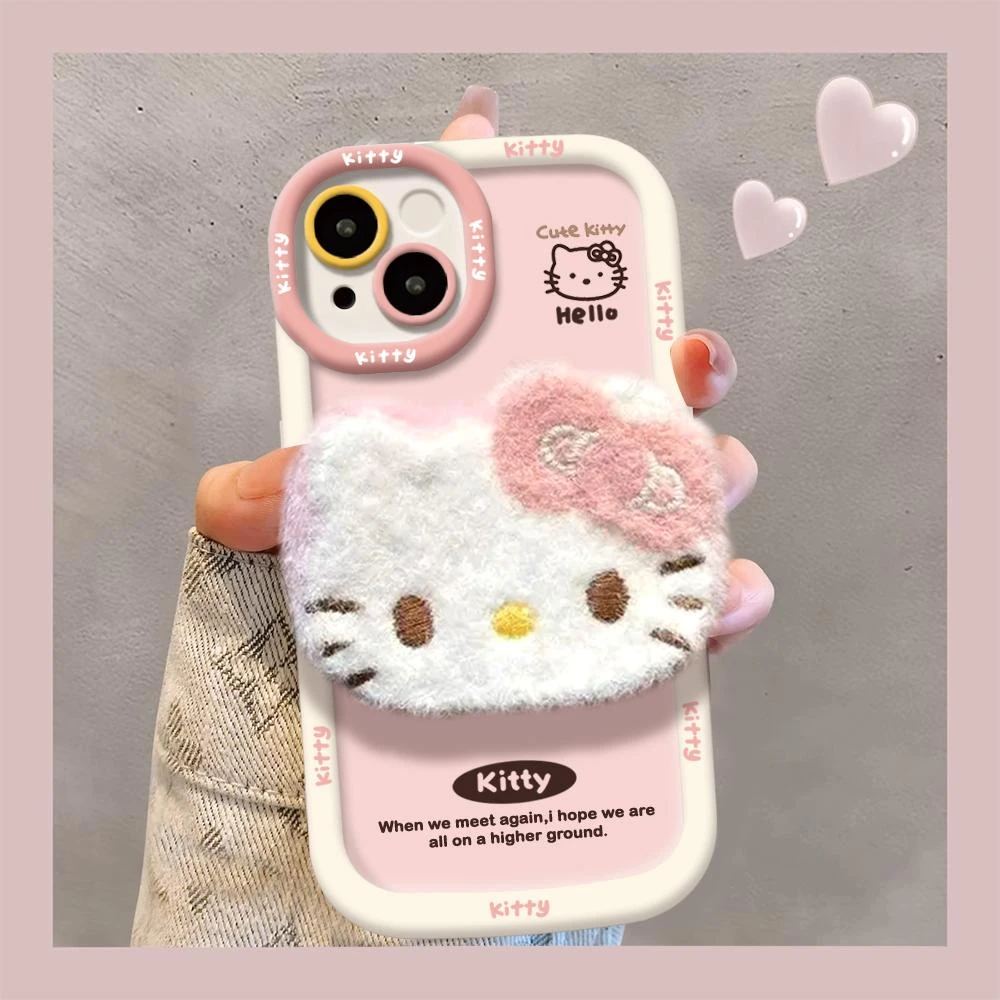 奥菲顿ins秋冬猫咪适用苹果1615pro泡芙手机壳vivo华为oppo小米套