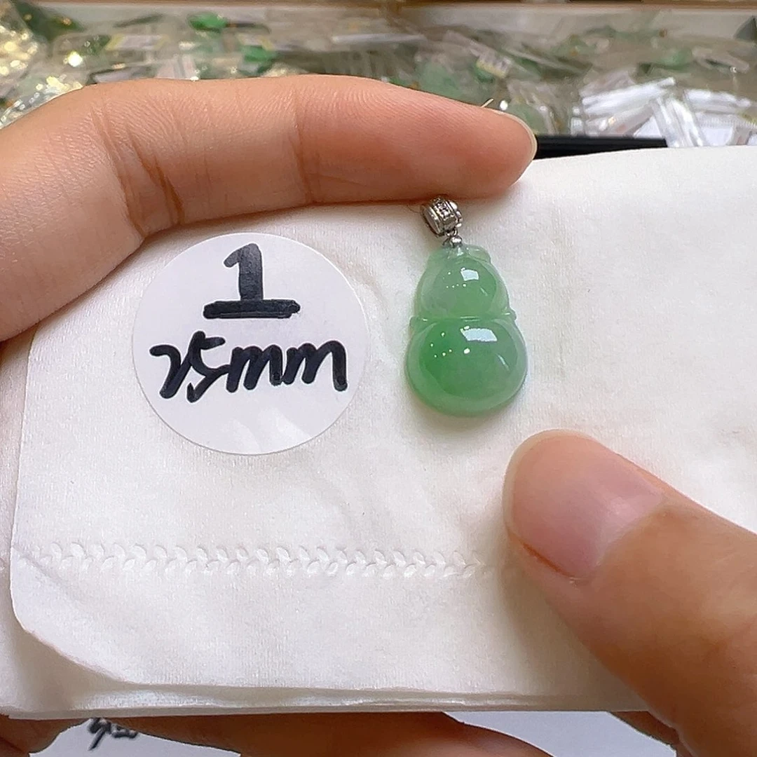 翡翠18K金镶嵌吊坠(不含链)翡翠