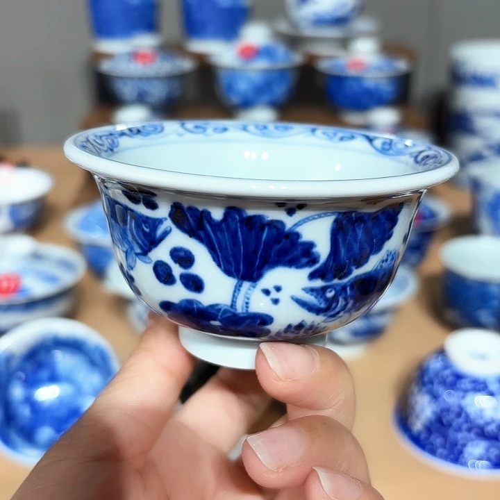 景德镇纯手工手绘压手杯