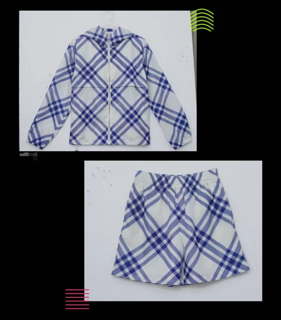 【9202/9268】2052春夏新款蓝斜纹套装短裤女士