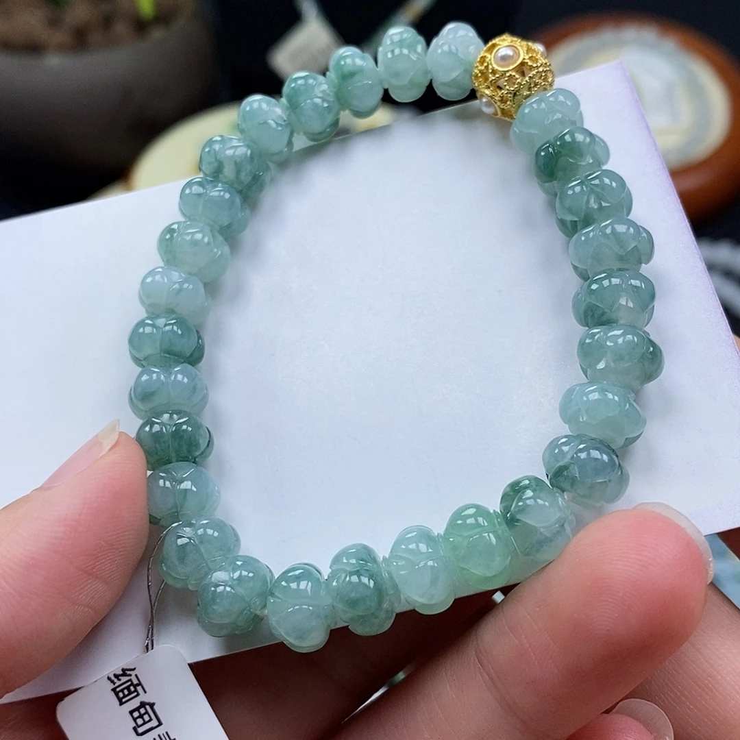 翡翠未镶嵌手链翡翠珠串