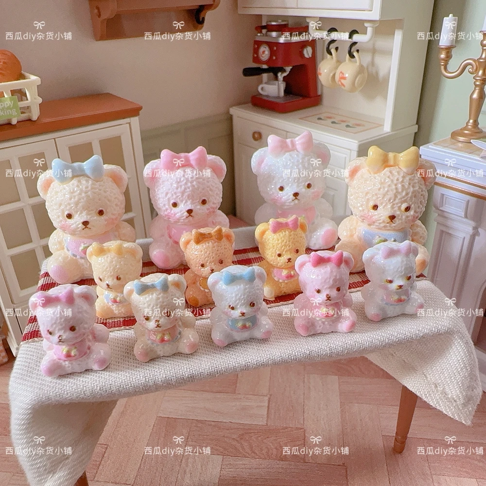 【西瓜定制】迷你立体小鼻嘎蝴蝶结莉娜熊树脂配件DIY材料场景奶油