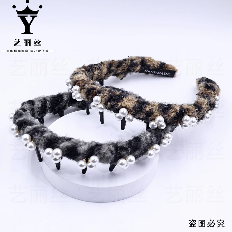 艺丽丝巴黎王妃[毛毛虫]秋冬新款法式发饰珠珠款发箍YL710上班族