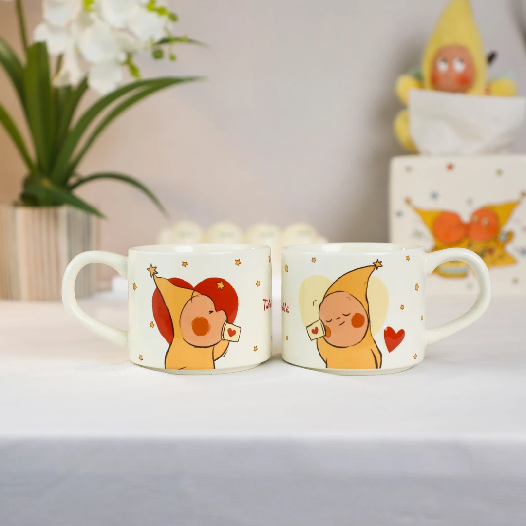 喜上淘·星星人情书对杯马克杯 可爱咖啡茶杯情侣杯陶瓷喝水杯子