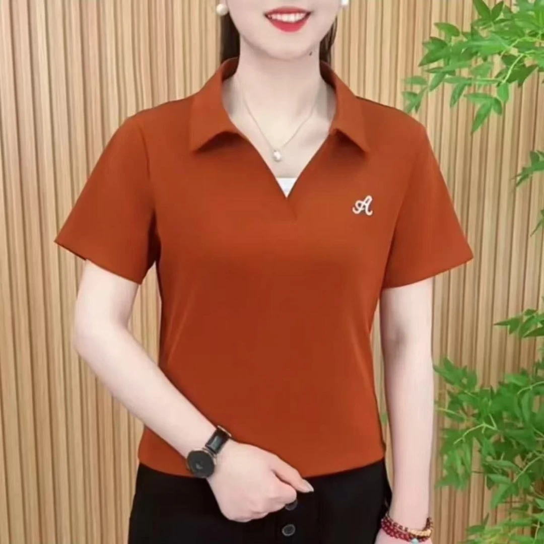 大码百搭夏季衣服洋气爆款女士短袖新款妈妈中年宽松高档小衫人恤