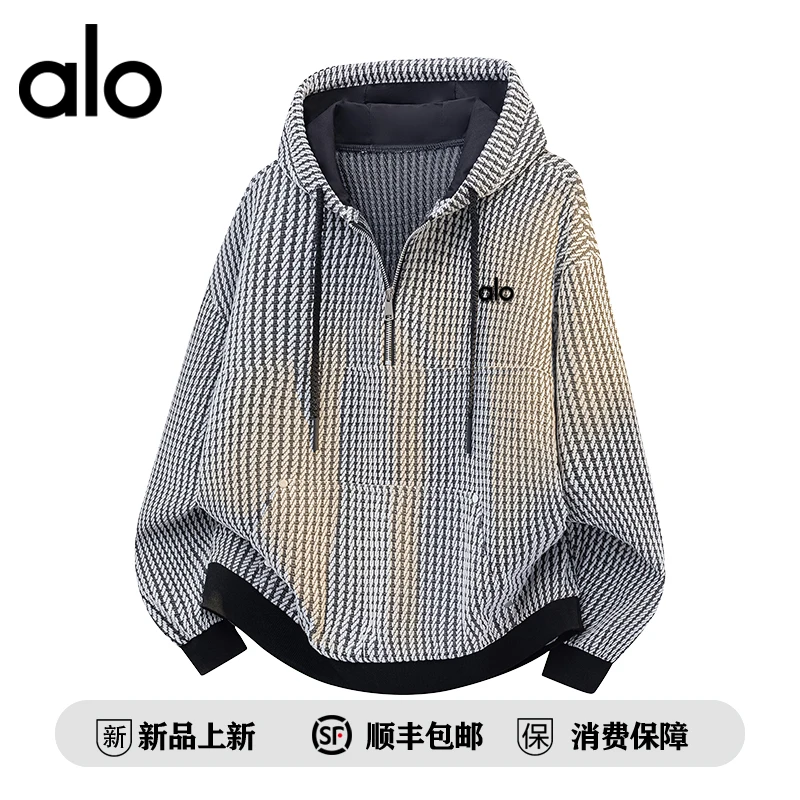 【官方奥特莱斯】品牌折扣 情侣秋季大码潮牌连帽套头休闲男女卫衣
