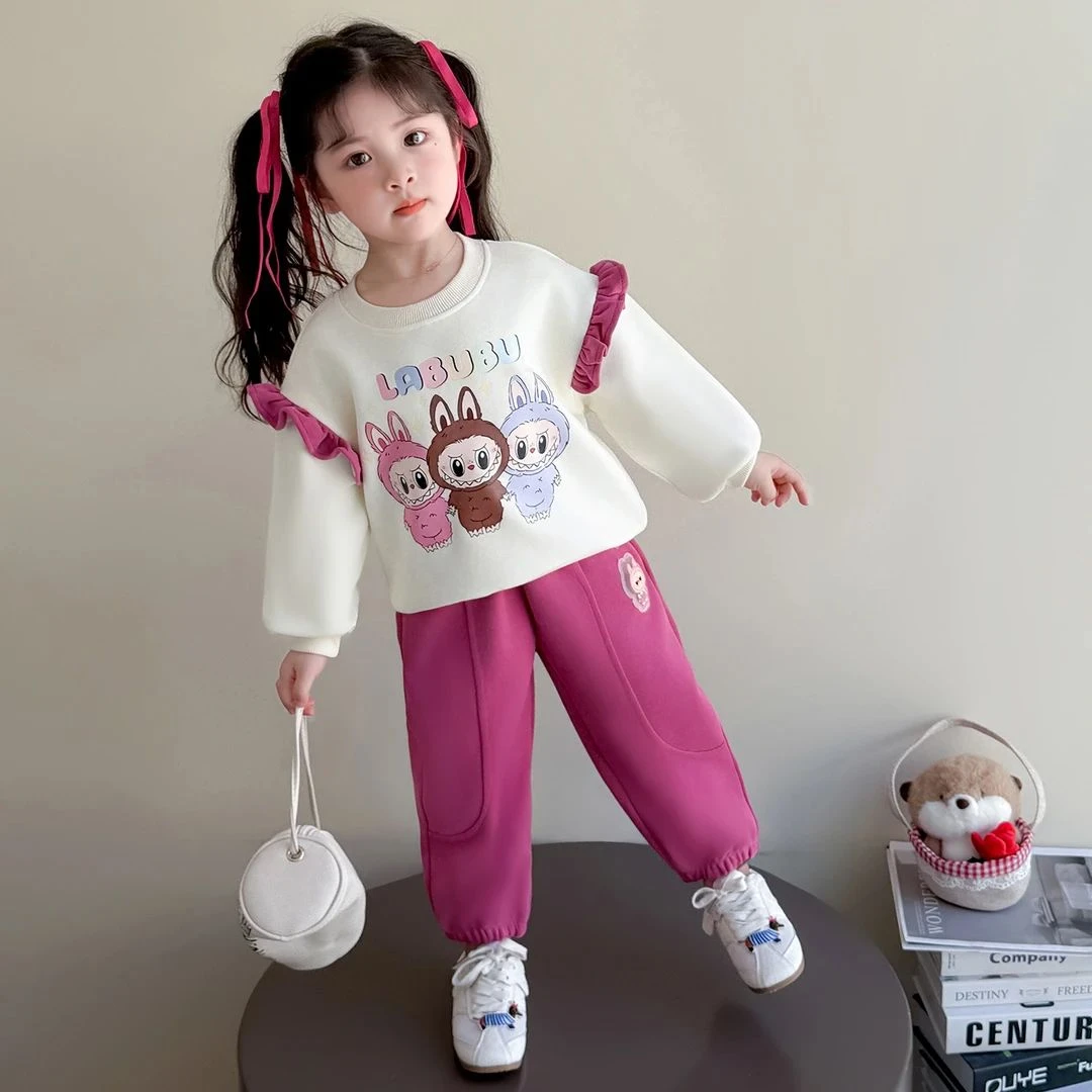 女童秋装套装2025新款4-6岁幼儿园潮款小童女宝春秋季洋气两件套