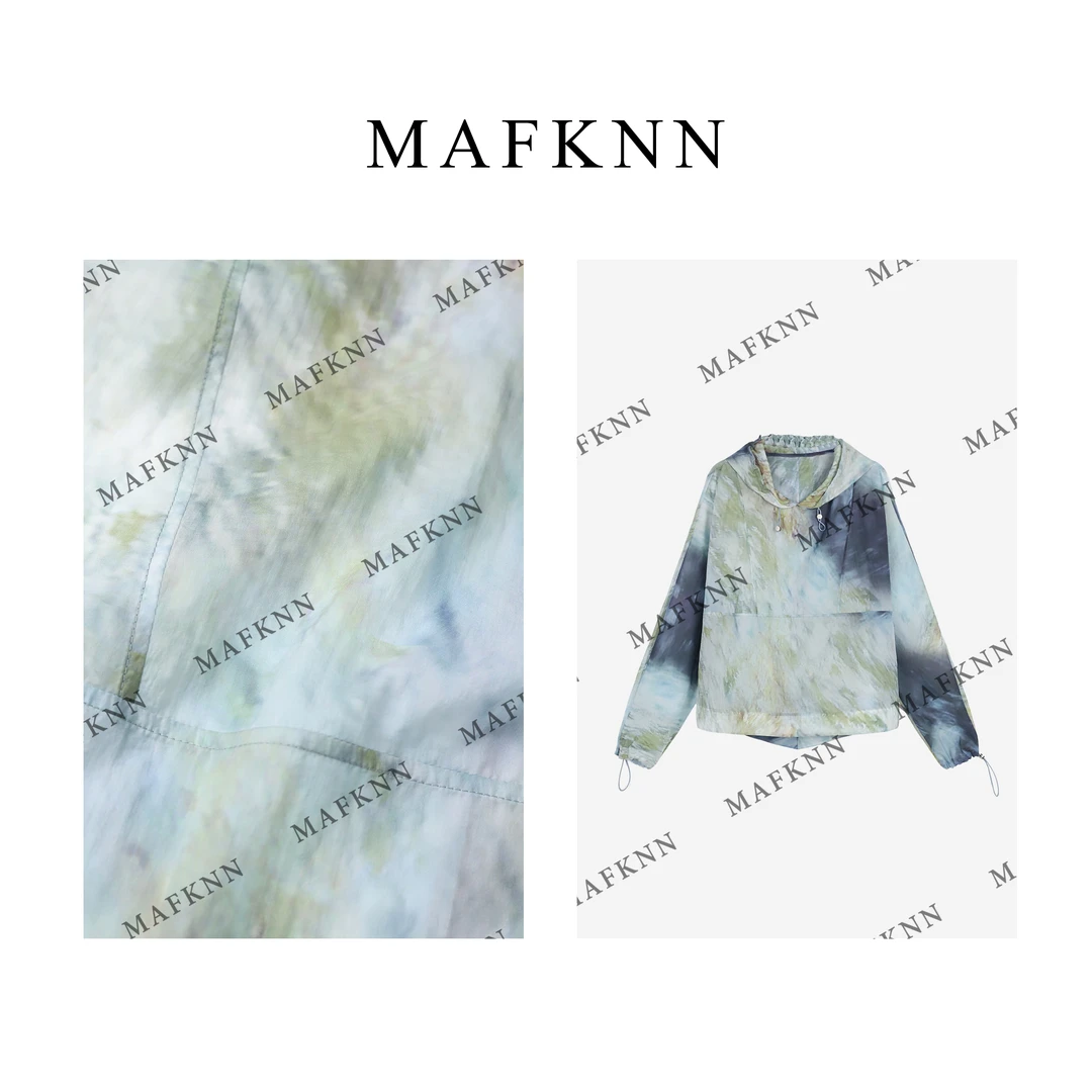 MAFKNN/玛肯时尚休闲简约百搭夏季带帽长袖防嗮小衫上衣MK12514